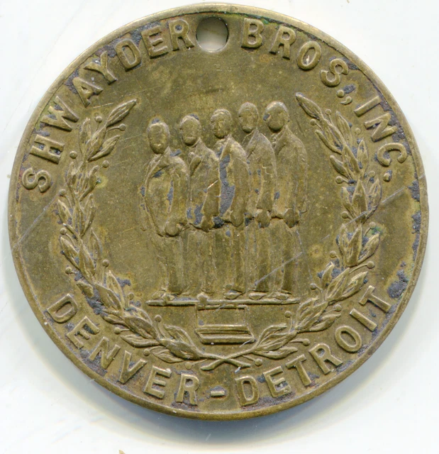 SHWAYDER BROTHERS DENVER & Detroit Luggage stores 27.50 token