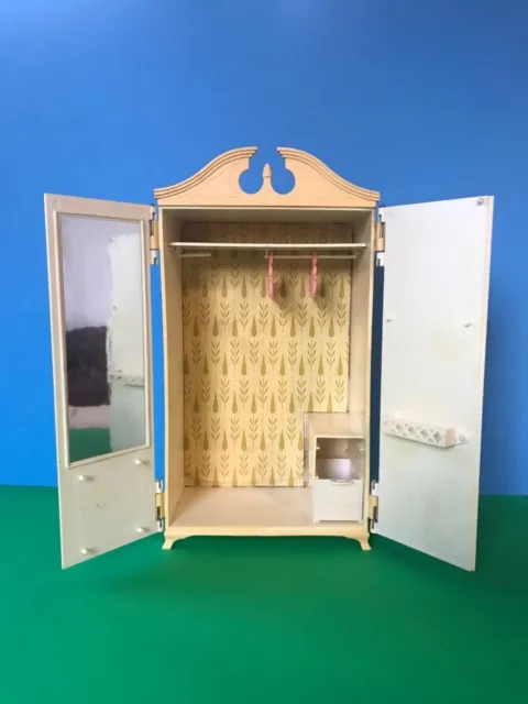 Vintage Barbie Susy Goose Armoire/Wardrobe 1960's Closet with Two Hangers