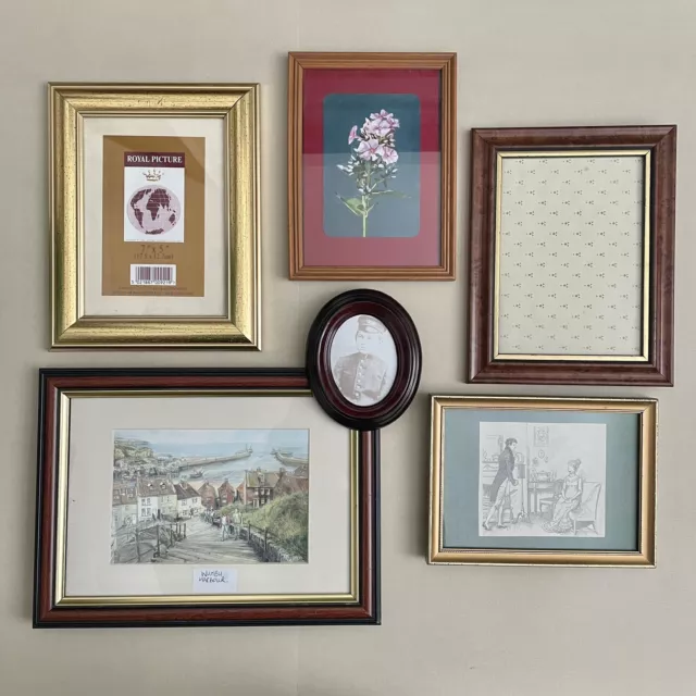 Mixed Picture Frames Bundle Job Incl. Vintage Oval Wood Gold Ornate Gallery Wall