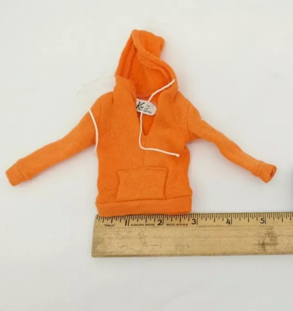 Vintage Mattel #1406 Ken Doll Skin Diver Orange Hoodie Sweatshirt Jacket 1964