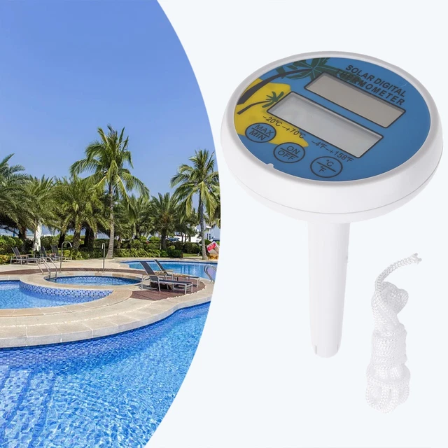 PoolPrime Termometro Solare Galleggiante Per Piscina Con Luci LED 8 Modalità E Display Doppio Lato – Impermeabile IPX7