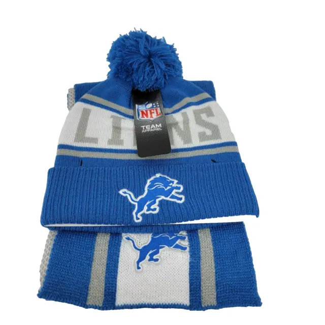 DETROIT LIONS NFL Beanie Hat & Scarf 2 Piece Set Brand New NWT $29.65 ...