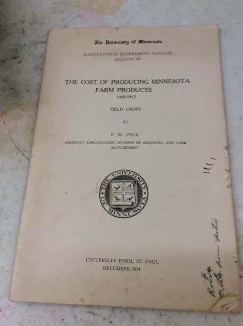 UNIVERSITY OF MINNESOTA AGRICULTURE BULLETIN December 1914