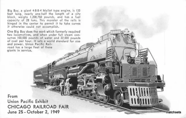 1949 Chicago Illinois Railroad Fair Train Union Pacific 5790