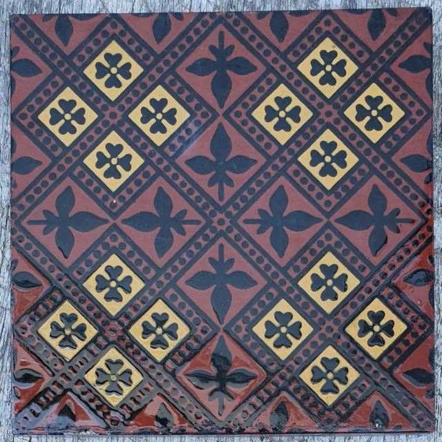 Pugin Gothic,. Early  Minton Tile. C 1875.