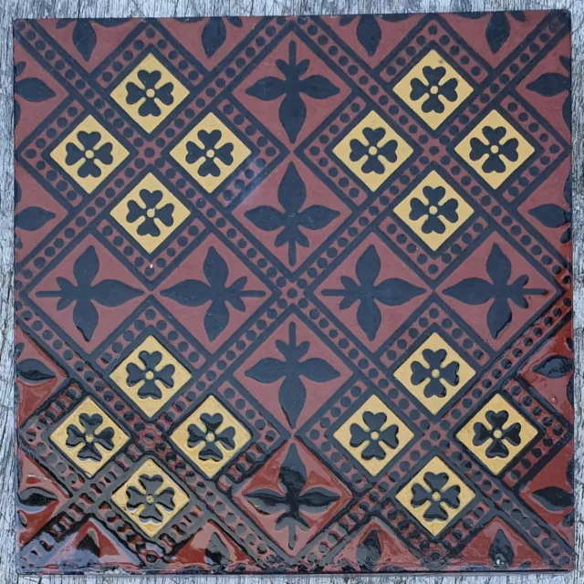 Pugin Gothic,. Early  Minton Tile. C 1875.