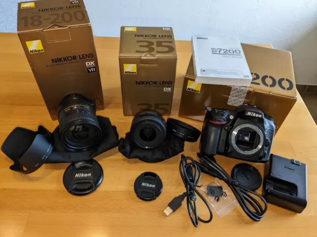 Nikon D7200 SLR-Digitalkamera (24 MP), mit 2 Objektiven, in Bestzustand