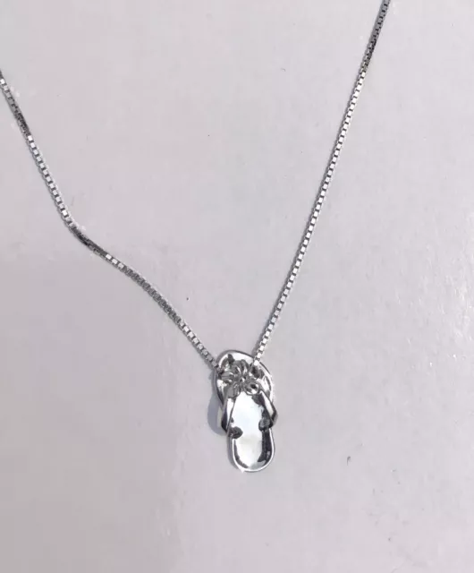 NA Hoku Hawaiian Slipper 14k White Gold Diamond Necklace - Etsy