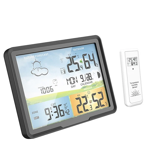 Orologio meteo PT20A igrometro fasi lunari tempo reale termometro stazione meteo