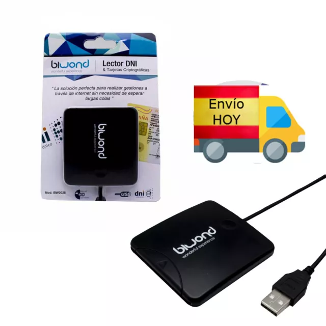 NUEVO LECTOR DNI TARJETAS CHIP DNIe y DNI 3.0 CONEXION USB WINDOWS ENVIO HOY