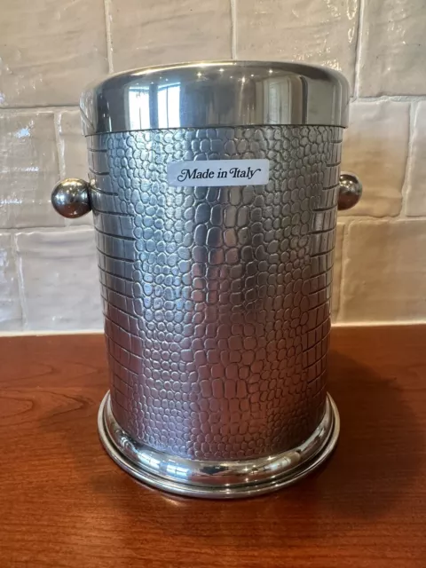 Neiman Marcus Cipolla Pewter Champaign Chiller Cooler 8” Tall Italian Ice Bucket