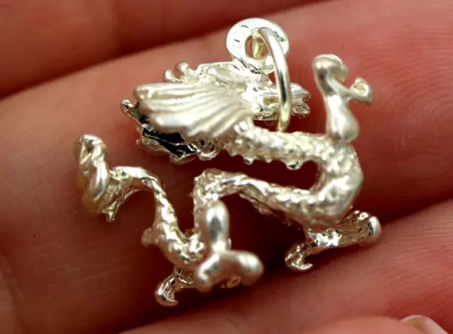 Genuine Sterling Silver 925 Large Chinese Dragon Charm / Pendant *Free Post Oz 3