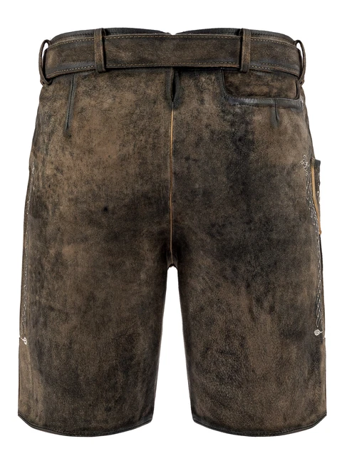 Pantaloni folcloristici in pelle corti brughiera Rupert 2