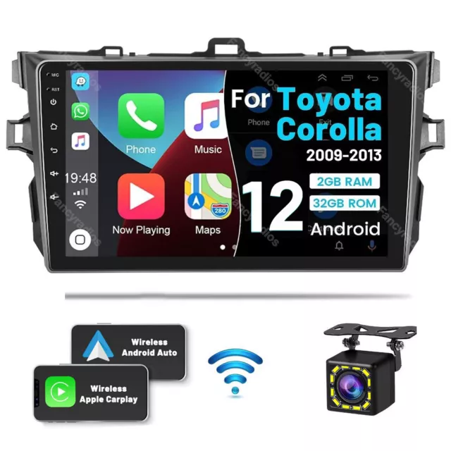 For TOYOTA COROLLA 2009-2013 Carplay 32G Android 13 Car Stereo Radio GPS Navi FM