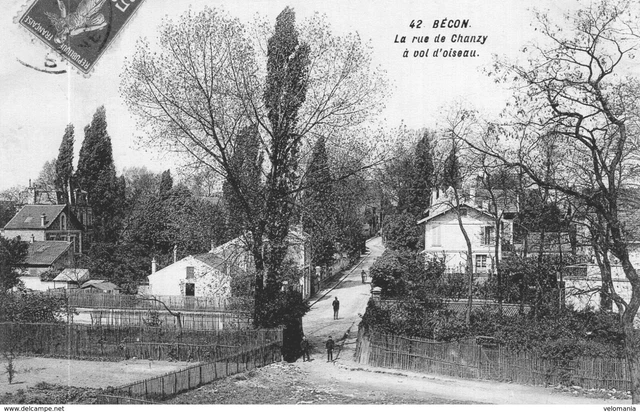 3089 cpa Bécon - La rue de Chanzy à vol d'oiseau