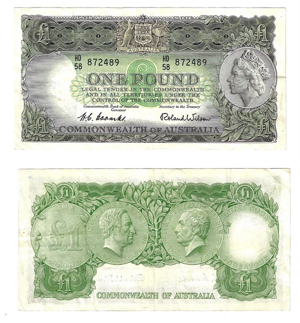 1 Pound ND(1953-1960) Commonwealth of Australia Banknote # 30 1 Pound ND(1953-1960) Commonwealth of Australia Banknote # 30