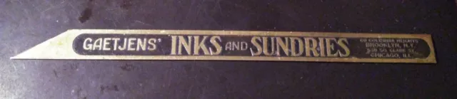 Antique CHAS GAETJENS INK and SUNDRIES Advertising COLUMBIA HEIGHTS BROOKLYN NY.