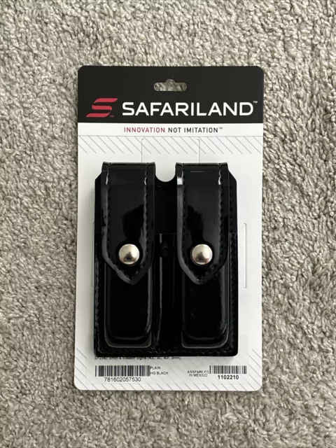 Safariland 77 Double Mag Pouch Chrome Snap Size 9 For Glock 22 Hi-Gloss 1102210