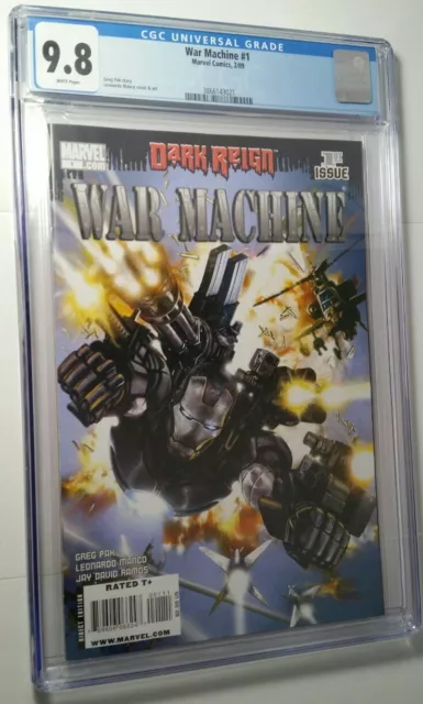 WAR MACHINE 1🔥Rare NM/M CGC 9.8 DARK REIGN Iron Man Tony Stark Marvel 1st Cover