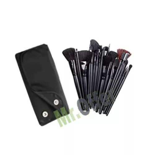 Set Kit 18 pennelli trucco make up pochette portapennelli in ecopelle estetisti