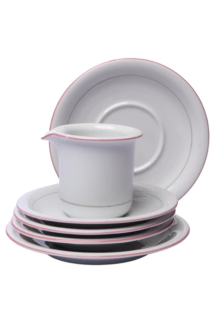 Bareuther BAVARIA Set di stracci in porcellana con bordo rosso