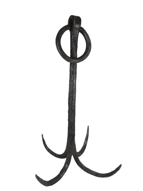 Antique 18Th Ct Blacksmith Wrought 4 Claws Old Anchor Grappling Maritime Hook