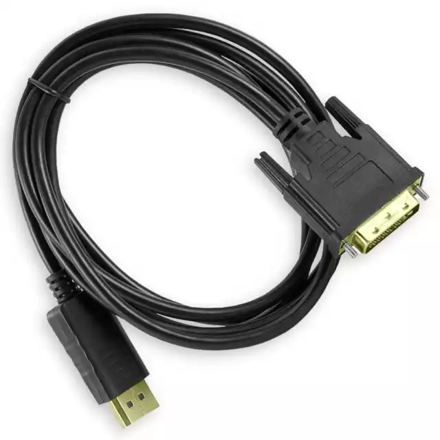 Adaptateur Câble DisplayPort vers DVI-D Dual Link 1,8m Display Port DP M/M Noir 2