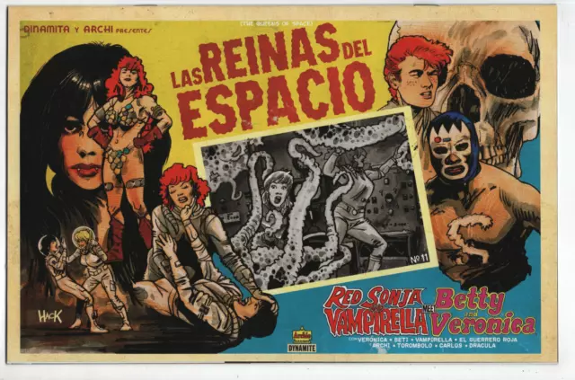 Red Sonja Vampirella Meet Betty and Veronica 11 Horror Movie Poster Hack Variant