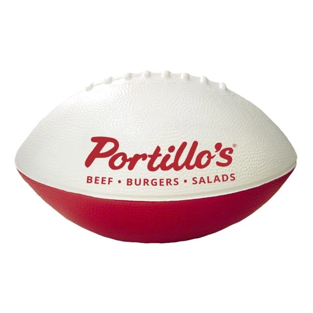 Portillo's Beef Burgers Salads 8" Foam Red & White Football New