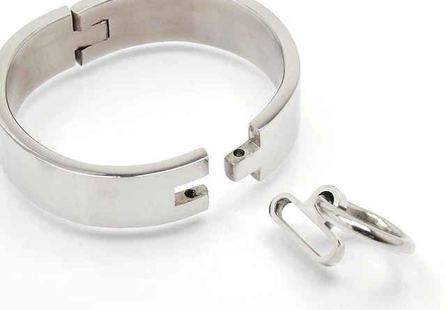 Grande collo in acciaio inox con anello rimovibile per bondage/BDSM