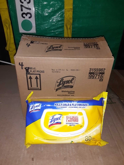 Lysol Handi-Pack Disinfecting Wipes Lemon and Lime Blossom - 4 pack / 80ct each