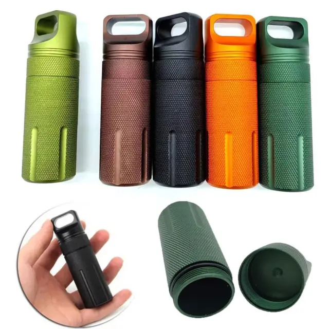 Waterproof Mini Pill Box Case Bottle Holder Container Keychain Keyring