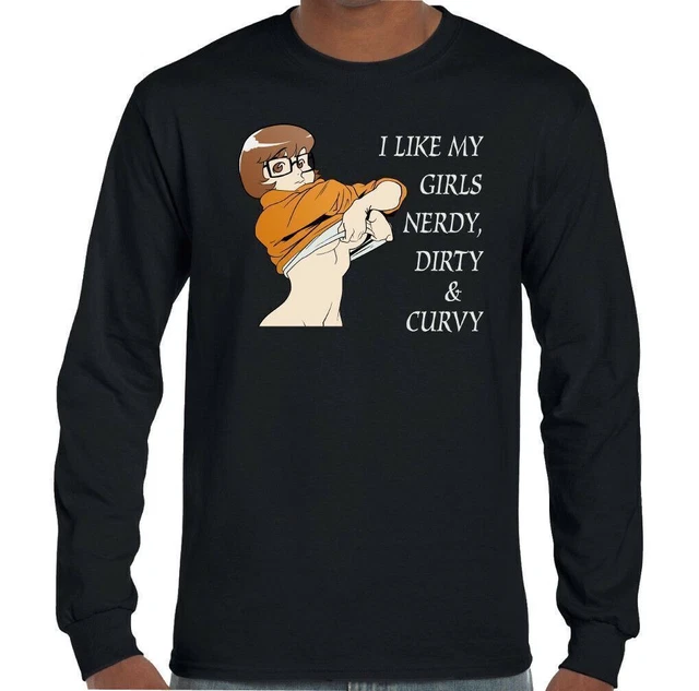 Biker T-Shirt I Like il Mio Donna Nerdy Sporco Ondeggiante Uomo Divertente Velma