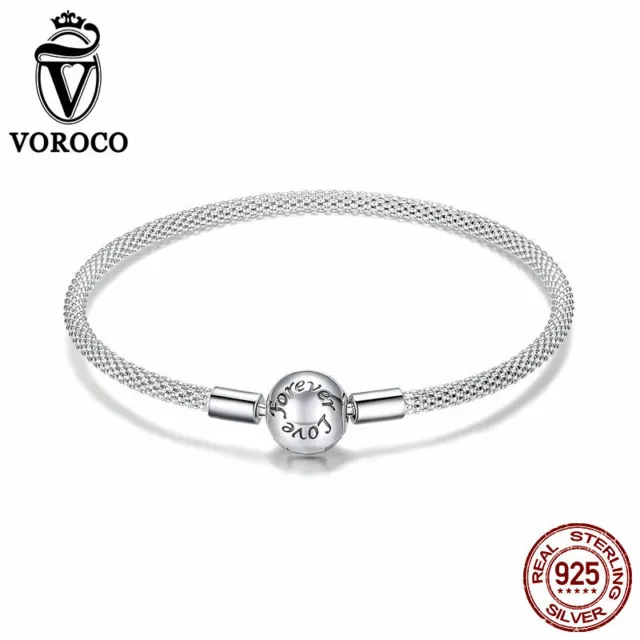 Genuine S925 Sterling silver Jewelry Eternal love-S925 silver bracelet VOROCO