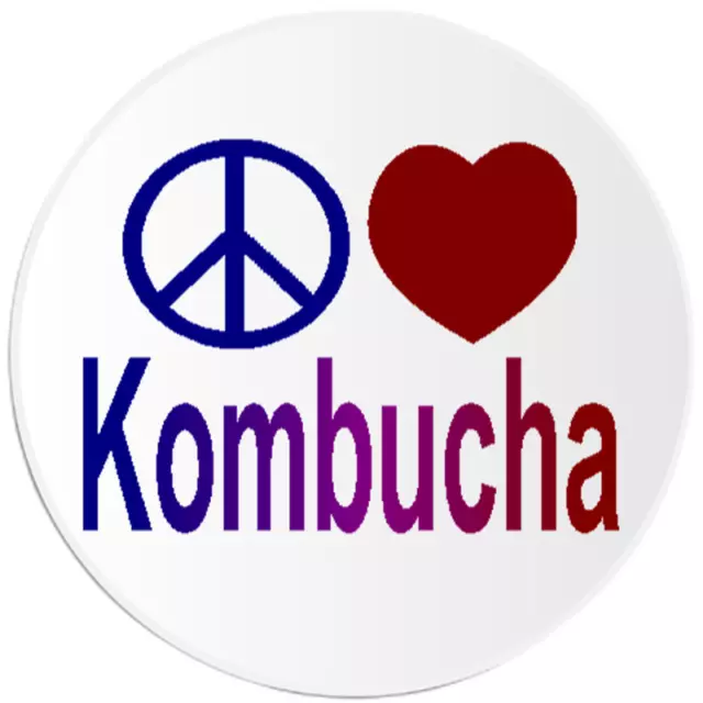 Peace Love Kombucha - 100 Pack Circle Stickers 3 Inch