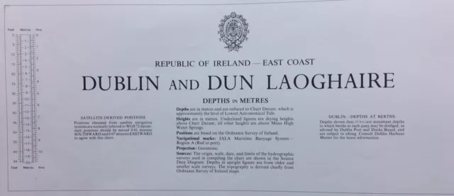 ADMIRALTY SEA CHART. DUBLIN & DUN LAOGHAIRE. No.1447. Rep. of IRELAND. 1877 - 85