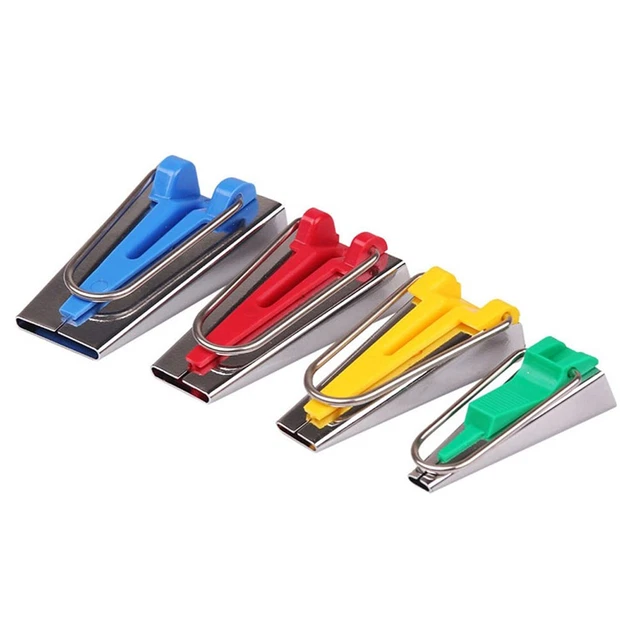 4 Pcs Fabric Bias Tape Maker Tool 4 Different Sizes 6Mm 12Mm 18Mm 25Mm Fabric