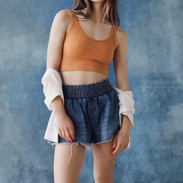 Urban Outfitters Womens BGD Pull-On Denim Boxer Jean Denim Short, sz Small NEW