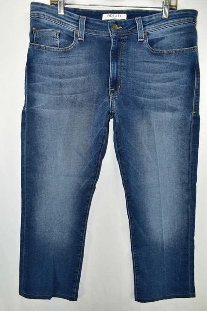 Fidelity Denim Jimmy Slim Straight Jeans Mens Size 38 Blue Meas 37x26 Soft Short