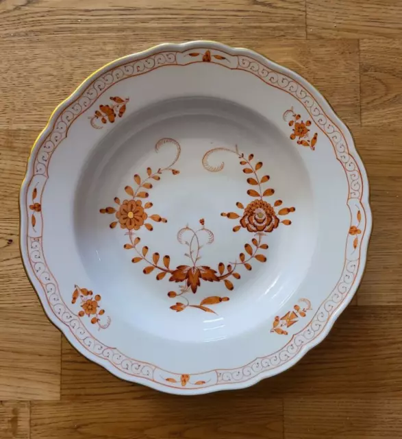 Meissen Suppenteller indisch orange D 23 cm.