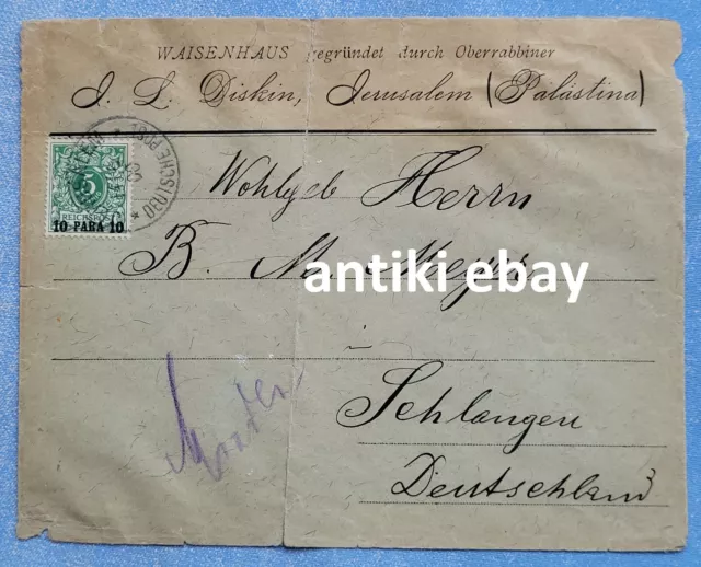 # DP Türkei - Vordruck Brief 1900 - Oberrabiner Diskin - Waisenhaus Jerusalem