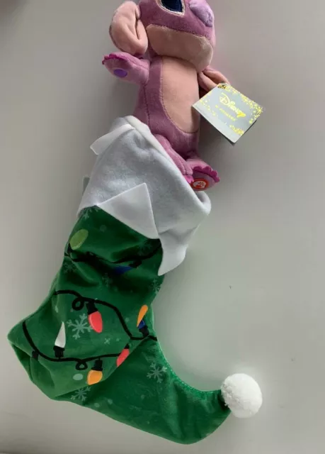 Disney Lilo & Stitch Christmas Stocking Holder Hanger & Felt Decoration  Primark
