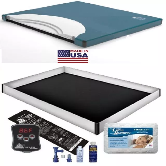 80% Waveless Waterbed Mattress / Pad / Liner / Heater / Fill Drain Kit