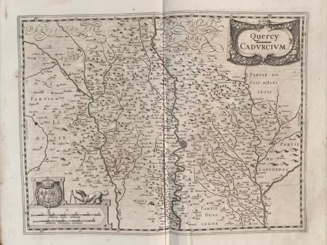 HONDIUS SUPERBE CARTE DU QUERCY c. 1647 CAHORS MONTAUBAN