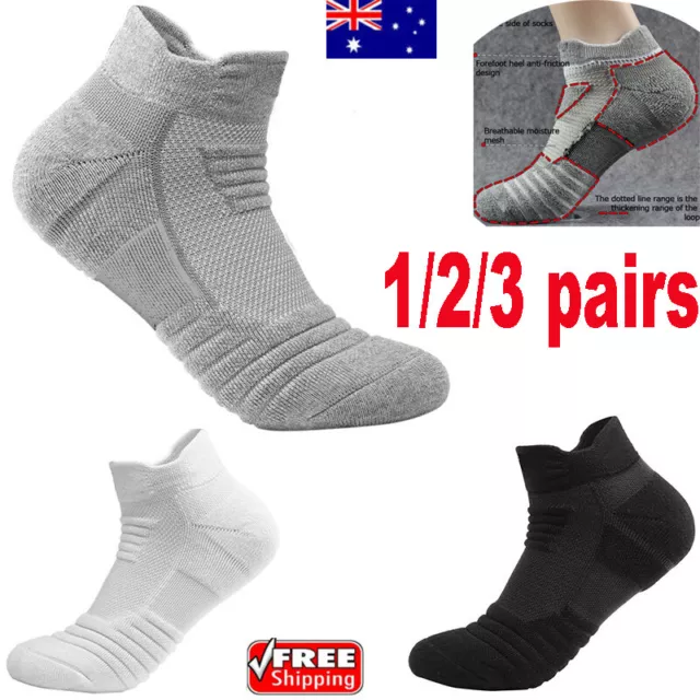 1/2/3Pairs COTTON ANKLE SOCKS Sport Low Cut Mens Womens Running New BULK Anklet