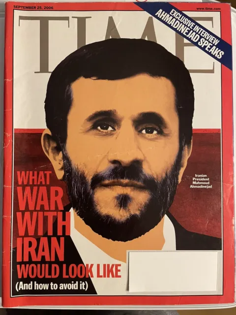 Time Magazine Sep 25 2006 Iranian President Mahmoud Ahmadinejad Preowned