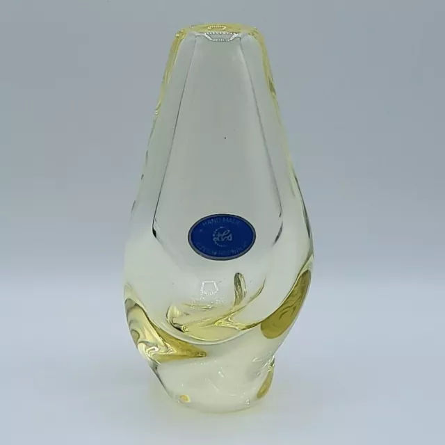 Art Glass Zelezny Brod Sklo ZBS Miloslav Klinger Citrine Yellow Bud Vase