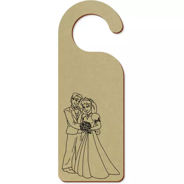 'Novia y Novio' Colgador de Puerta de 200mm x 72mm (DH00001991)