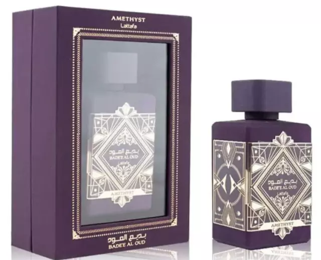 eau de perfume de larga duración amatista Lattafa badee al Oud para perfume unisex 100 ml