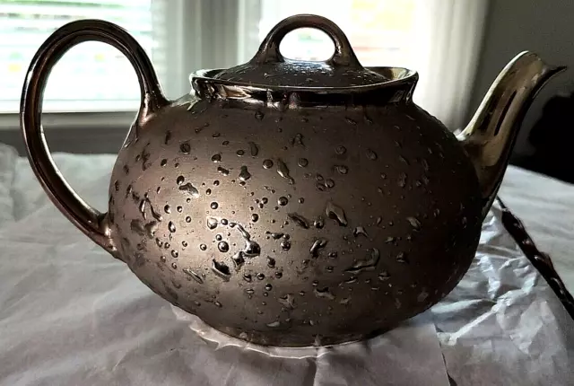 VTG Kingwood Ceramics Weeping Gold teapot East Palestine Ohio 8 1/2" x 4 1/2"